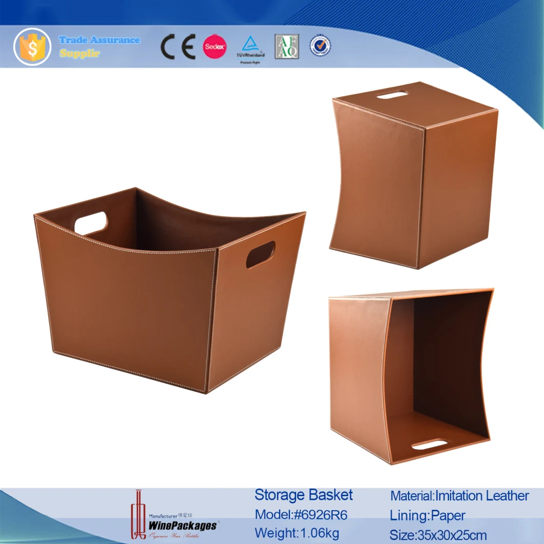 High- End Leather Storage Basket Wholesale Large Capacity Multipurpose Kids Toy Home Organizer