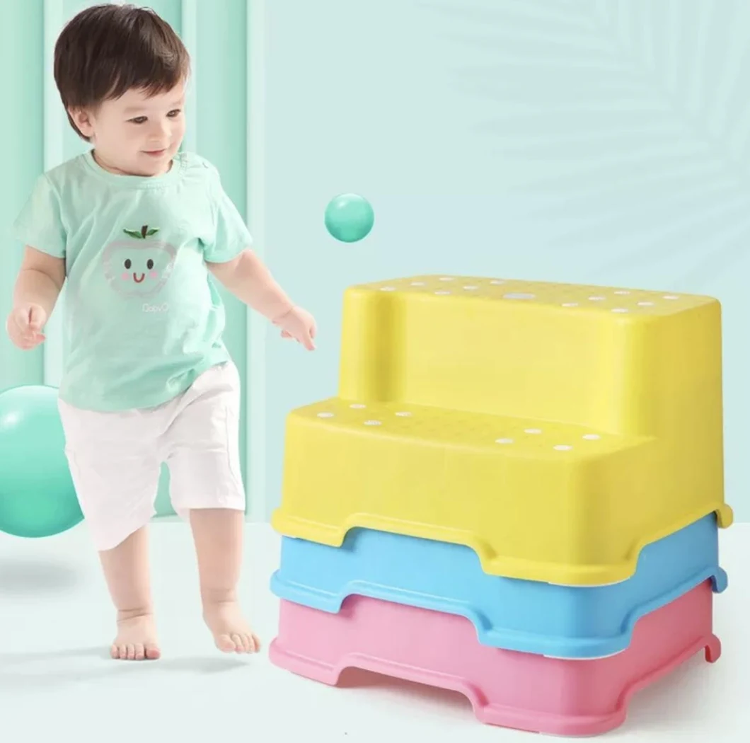 Cheap Plastic Portable Kitchen Helper Kids Double Layer Step Stool