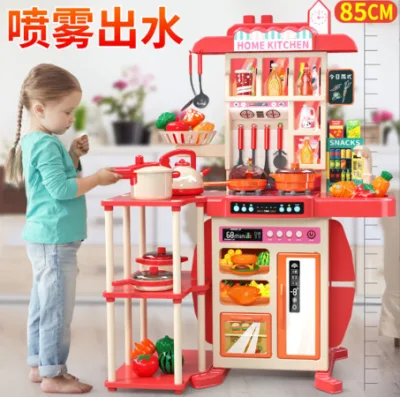 85 cm Kinder Spielen Haus Küche Utensilien Set Weibliche Baby Kochen Spielzeug Simulation Tisch Spielzeug