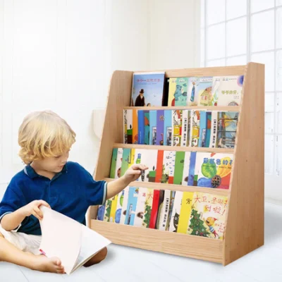 Bücherregal für Kindermöbel aus Holz für einfache Organisation und Aufbewahrung von Bücherregalen aus Holz. Einfache Montage. Bücherregal für Kinder