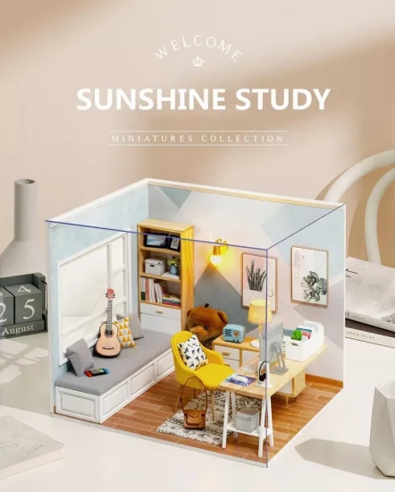 3D DIY Sunshine Study Holz handmontiertes Modell Puppenhaus