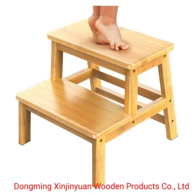 Wohnzimmer Holz Zweistufiger Hocker Haushalt Kleine Leiter Küche Kinder 2 in 1 Badezimmer Tritthocker für Baby mit Handlauf